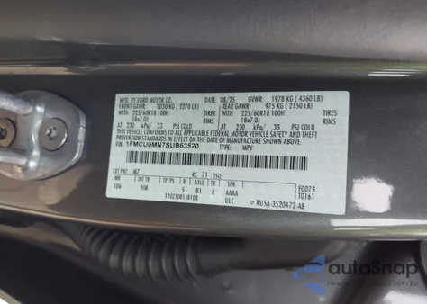 2025 Ford Escape St-Line из США, поврежденный, VIN 1FMCU0MN7SUB63520